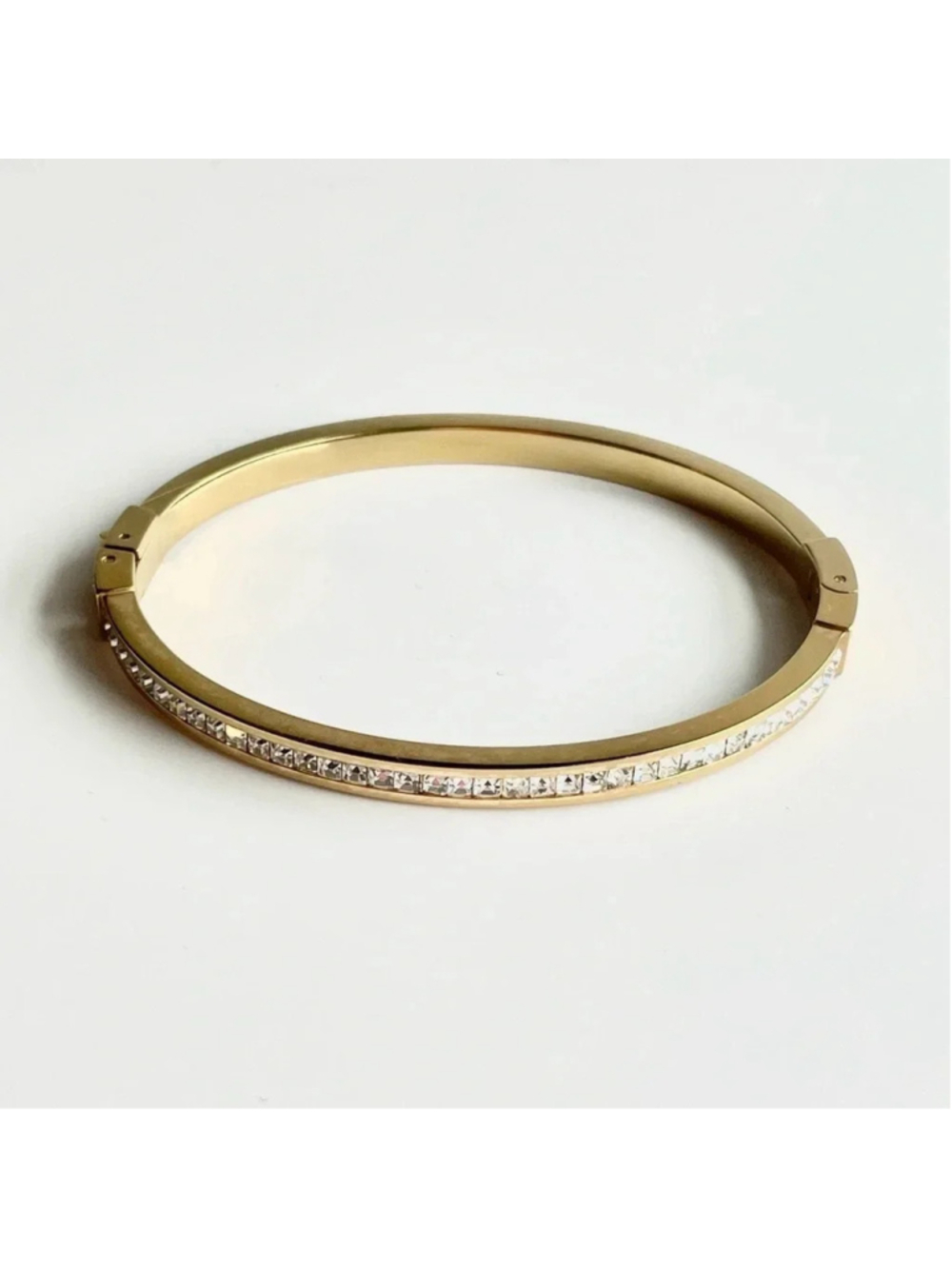 Michael Kors Pave Crystal Goldtone Women’s Bracelet With Fold Over Clasp Closure